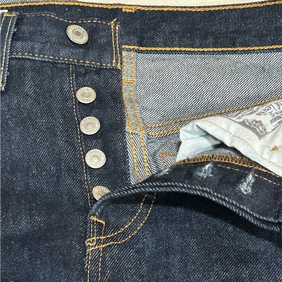 New Levi's 501 Premium Denim Big E Leather Patch Jeans 24 x 30 - Picture 6 of 11